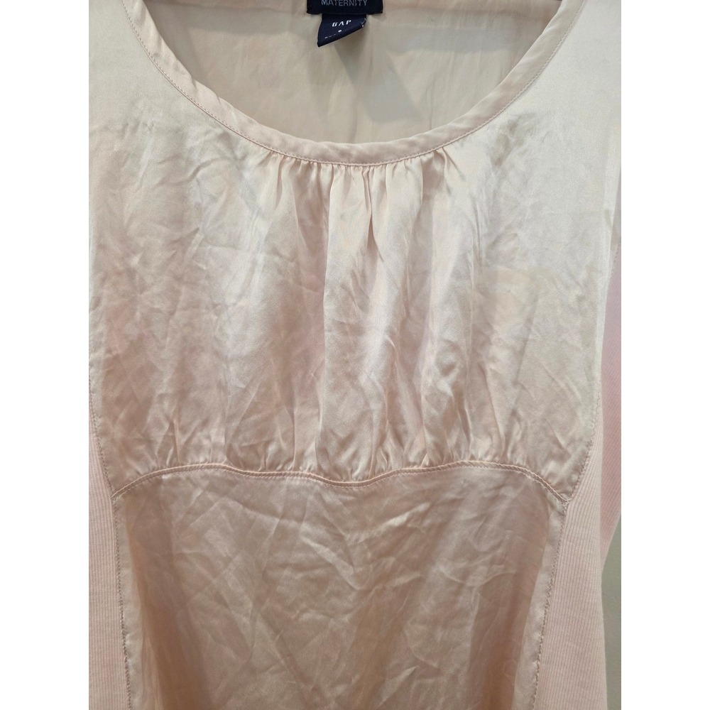 Gap Maternity Silk Tank Top Pink Empire Waist Sleeveless Small - Picture 3 of 7
